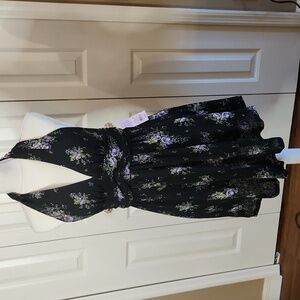 Wild Fable, NWT,  Women's Halter 👗 Dress, Size Small,  Black, purple floral